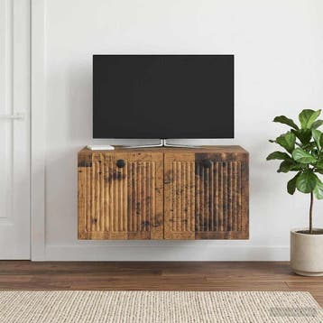vidaXL Wandbeugel TV-kast Oud hout 59,5 x 41 x 30 cm Bewerkt, Minder dan 50 cm, Verzenden, Nieuw, Minder dan 100 cm