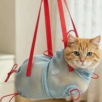 Ademende Mesh Kattenwaszak - Verstelbaar & Anti-Kras voor Gr, Verzenden, Nieuw