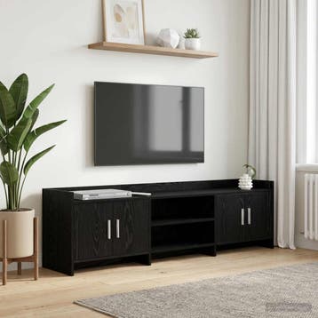 vidaXL TV-kast 168 x 33 x 47 cm Zwart eiken Bewerkt hout, Minder dan 50 cm, Verzenden, Nieuw, Minder dan 100 cm