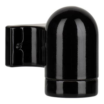 Bailey Wandlamp Porselein E27 Zwart - haaks opbouwarmatuu..., Ophalen of Verzenden, Nieuw