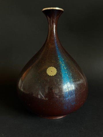 Vaas - Koper - Japan - Vintage bronzen vaas (Zonder, Antiek en Kunst
