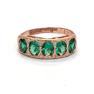 Zonder minimumprijs - Ring - 9 kt. Roségoud, Zilver Spinel -, Nieuw