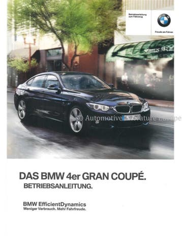 2016 BMW 4 SERIE GRAN COUPÉ INSTRUCTIEBOEKJE DUITS