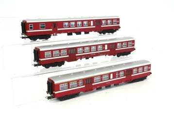 Lima H0 - Modeltrein personenwagen (3) - Drie bordeauxrode, Nieuw