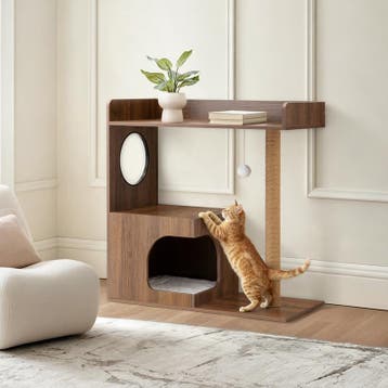 Kattenmeubel wandkast met krabpaal en huisje - 73 x 33 x 73, Verzenden, Nieuw, 150 tot 200 cm