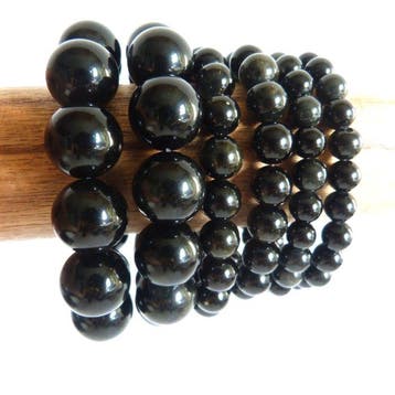 Collectie Mexicaanse obsidiaanarmbanden - 8 cm- 213 g, Verzamelen, Mineralen en Fossielen