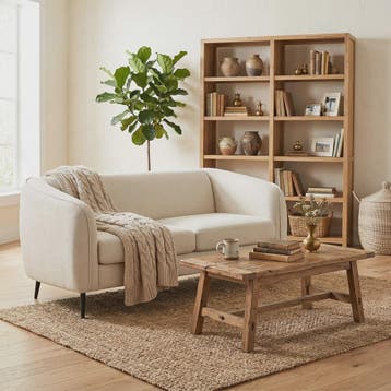 HOMCOM Sofa Velours Beige - Comfortabele 2-zits bank met ver, Verzenden, Nieuw