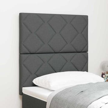 vidaXL LED Hoofdbord Grijs Stof, Verzenden, Nieuw, Grijs, Stof