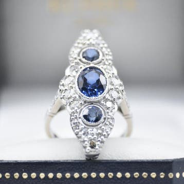 Ring Platina - 2.90ct. tw. Diamant (Natuurlijk) - Quartz -, Nieuw