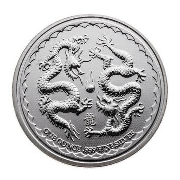 Niue - Double Dragon 1 oz 2018, Verzenden, Losse munt, Zilver