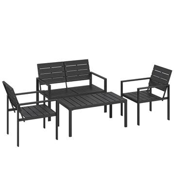 Tuinmeubelset Zitgroep Voor 4 Personen Tuinlounge Met 2-zits, Verzenden, Nieuw