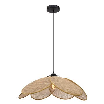 Rotan hanglamp bruin, Rowen, Ophalen of Verzenden, Nieuw, Metaal, Landelijk