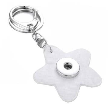 Fako Bijoux - Sleutelhanger Voor Click Buttons - Bloem Wit, Verzenden, Nieuw