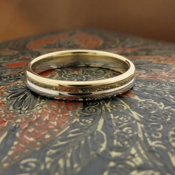 Bicolor gouden (trouw)ring, Gebruikt, 20 of groter, Heer, Ophalen of Verzenden