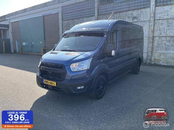 Zakelijke lease - Ford Transit 350 2.0 TDCI L3H2 DC 170 PK, Stof, Gebruikt, Blauw, Handgeschakeld