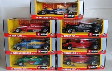 Bburago 1:24 - Modelauto (7) - Lotto con 7 Modelli F1, Nieuw