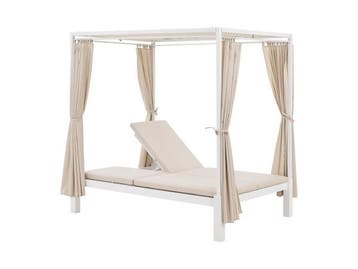 Veiling - Dubbel Ligbed - Beige / Wit, Nieuw