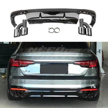 Diffuser With Black Exhaust Tips Voor Audi A4 S Line/S4 B9, Auto-onderdelen, Ophalen of Verzenden, Nieuw