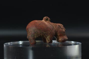Oud-Egyptisch Jasper Amulet van een nijlpaard - 36 mm