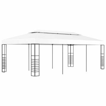 vidaXL Prieel 6x3 m wit, Tuin en Terras, Verzenden, Nieuw