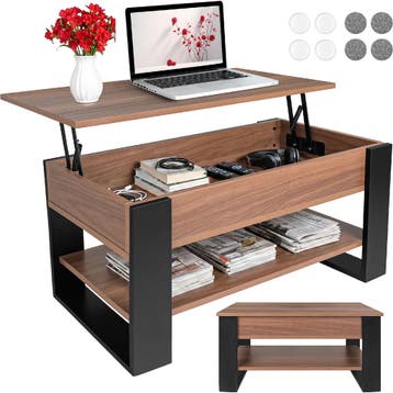Kruzzel Salontafel 92 x 51 x 47 cm met liftbaar blad, ver..., Ophalen of Verzenden, Nieuw