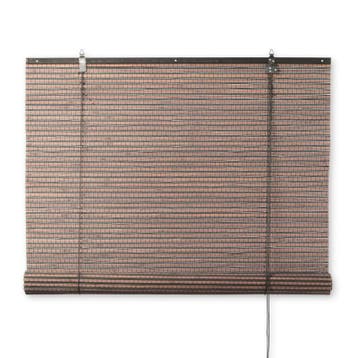Bamboe rolgordijn - donkerbruin - 90x180 cm, Verzenden, Nieuw