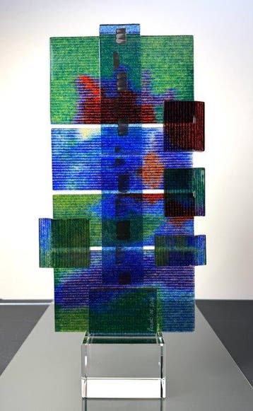 Maxence Parot - Vaas - Sculptuur met unieke kleuren 41 cm -, Antiek en Kunst, Antiek | Glas en Kristal