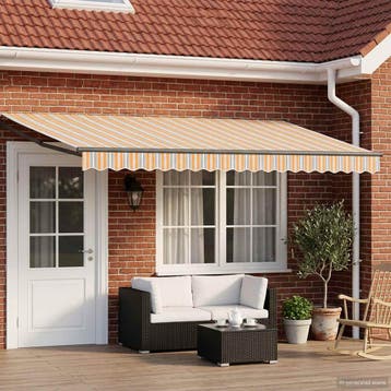 vidaXL Elektrisch Uittrekbaar Zonnescherm Geel en Grijs 4 ×, Tuin en Terras, Verzenden, Nieuw