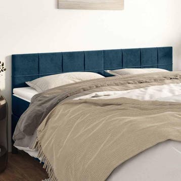 vidaXL Hoofdborden 160x5x78/88 cm fluweel donkerblauw, Verzenden, Nieuw, Blauw, Stof