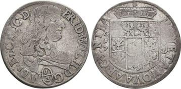 1/3 taler, daalder Krossen 1672 Gf Sachsen: Friedrich Wil..., Verzenden
