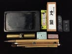 Japanese - Beeld, Calligraphy Tool Set / Inkstone, brush,