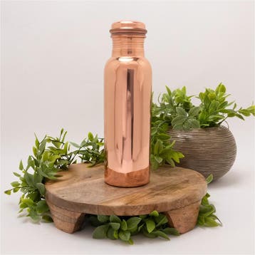Puur koperen waterfles glad gepolijst ± 750 ml/290 g (zware, Ophalen of Verzenden, Nieuw