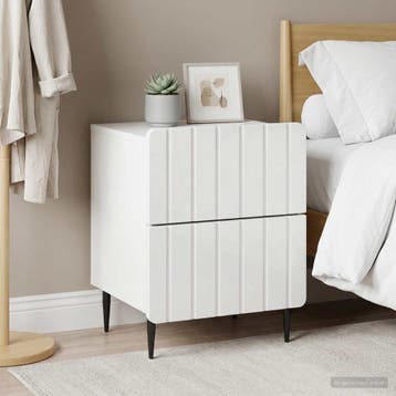 vidaXL Nachtkastje 2 st Hoogglans Wit 43 x 34,5 x 49,5 cm, Minder dan 45 cm, Verzenden, Nieuw, Minder dan 55 cm