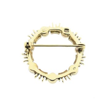 Gouden broche met parel, Sieraden, Tassen en Uiterlijk, Broches, Gebruikt, Ophalen of Verzenden, Met edelsteen, Goud