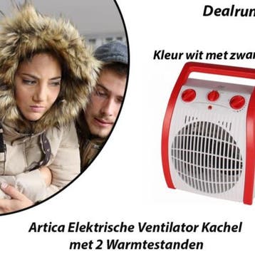 Artica Elektrische Ventilator Kachel met 2 Warmtestanden, Verzenden, Nieuw