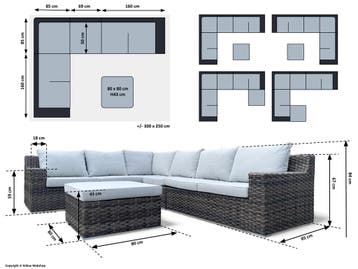 Loungeset / Hoekset Nashville inclusief Hocker, Ophalen of Verzenden, Nieuw
