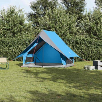 vidaXL Gezinstent met dak Blauw en Grijs 220 x 220 x 184 cm, Verzenden, Nieuw, Tot en met 2