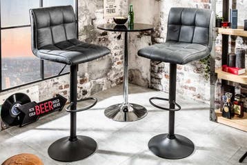 In hoogte verstelbare barkruk MODENA vintage grijze barstoel, Ophalen of Verzenden, Nieuw