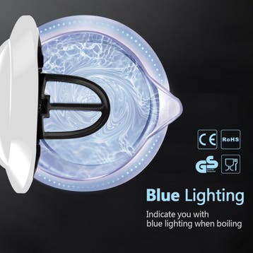 Waterkoker glas - met LED - 1.7L - 2200W - Wit - Aigostar, Verzenden, Zo goed als nieuw