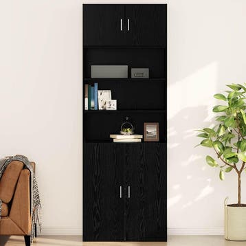 vidaXL Wandkast Zwart eiken 80 x 42.5 x 40 cm Bewerkt hout, Minder dan 50 cm, Verzenden, Nieuw, Minder dan 100 cm