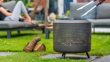 Midland Vuurschaal met grillrooster met BBQ grill Zwart F..., Verzenden, Nieuw