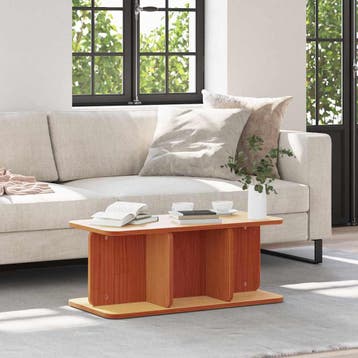 vidaXL Salontafel Wasbruin 80 x 39,5 x 33,5 cm Massief, Verzenden, Nieuw, Rechthoekig, Grenenhout