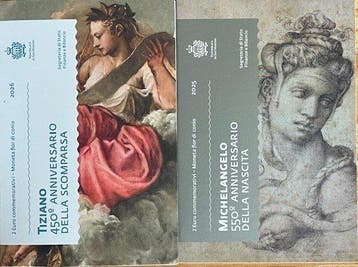 San Marino. 2 Euro 2025/2026 Michelangelo + Tiziano (2