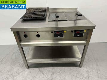 RVS Rubbens Dubbele Friteuse Frituur 2 x 10 liter met, Ophalen of Verzenden, Gebruikt