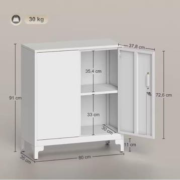 Metalen Kantoorkast Slot 2 Planken Afsluitbaar Opbergkast, Huis en Inrichting, Kasten | Roldeurkasten en Archiefkasten, Verzenden
