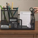 Metalen Gaas Pennenhouder 3 Vakken Bureau Organizer Compact, Verzenden, Nieuw