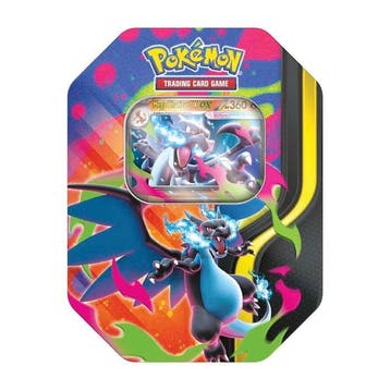 Pokémon - 1 Box - Mega Charizard X Ex Tin Sealed (4 sealed, Hobby en Vrije tijd, Verzamelkaartspellen | Pokémon, Nieuw