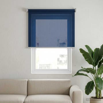 vidaXL Buitenrolgordijn 90% UV-blok Blauw 80 x 140 cm HDPE, Verzenden, Nieuw, Blauw