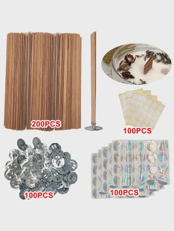 Houten Kaarsen Lonten Set - DIY Kaarsen Maken met Ring, Lijm, Verzenden, Nieuw