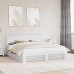 vidaXL Bedframe met hoofdeinde Wit 180 x 200 cm Bewerkt hout, Verzenden, Nieuw, Wit, Hout